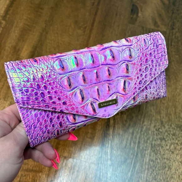 Brahmin Handbags - **SOLD**Brahmin EUC Veronica - Purple Iris - Holographic Purple/Pink - Leather